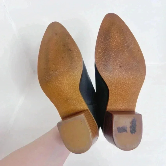 Susina Black Leather Pointed Toe Booties Ankle Boots Women's Size 7 - Picture 7 of 9